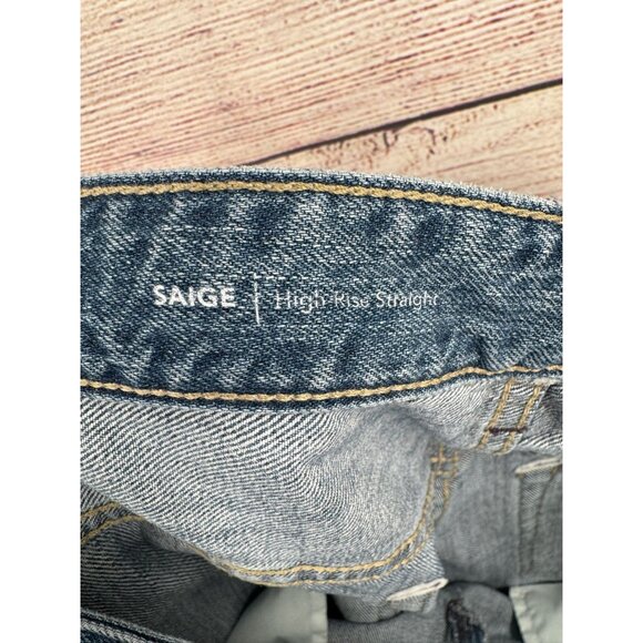 AG Adriano Goldschmied Saige High Rise Straight Jeans Womens 31 Blue Medium Wash - Picture 7 of 12